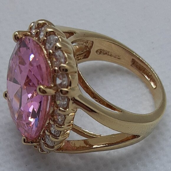 Jackie Bouvier Kennedy Collection Pink Cocktail Ring Size 6 - Picture 5 of 8